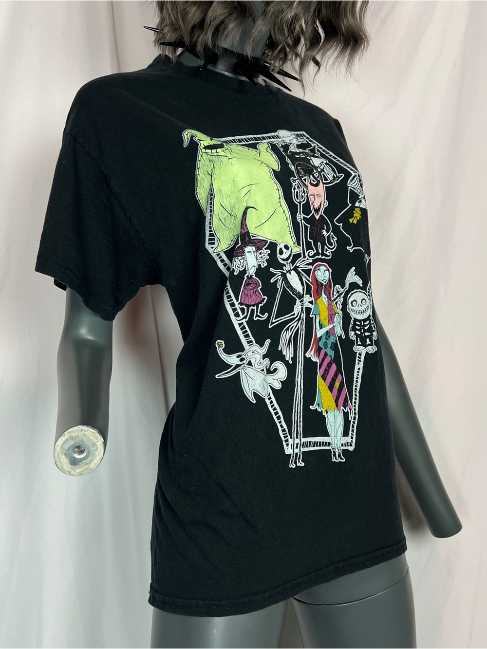 Black Nightmare Before Christmas Collage Coffin T-Shirt